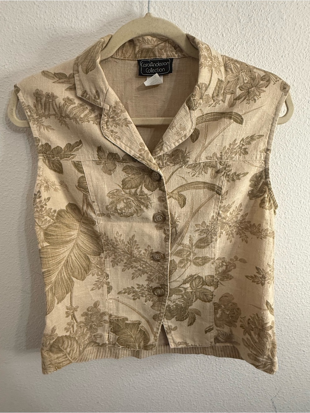 Vtg 90s Carol Anderson Linen Pants Vest Set M Cottagecore Coastal Grandma - Picture 6 of 11